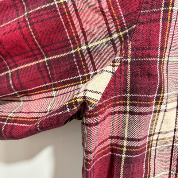 Vintage Eddie Bauer ladies boxy button down plaid top made in Hong Kong sz Large - Picture 4 of 15